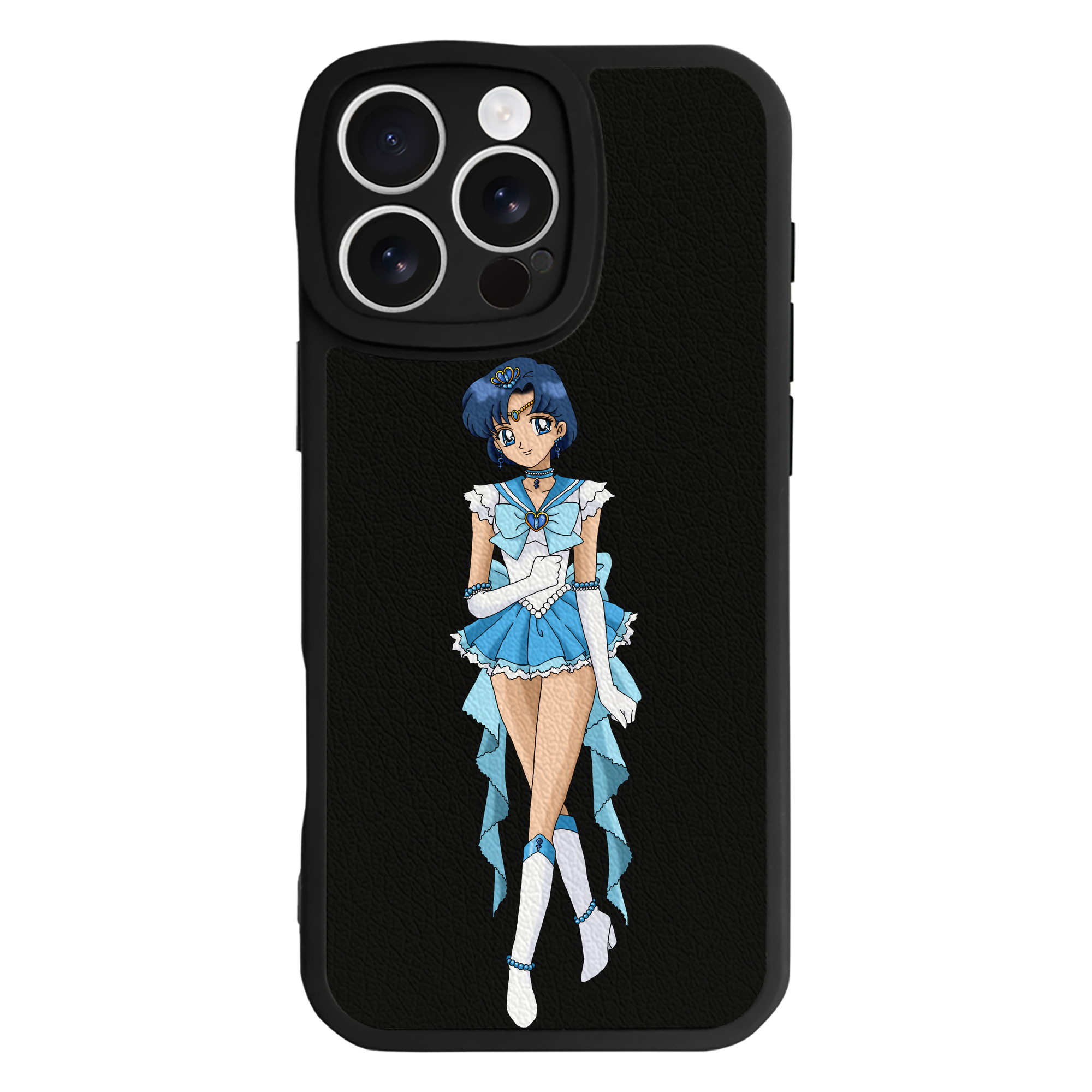 （画像用） 美少女戦士セーラームーン 水野 亜美 みずの あみ Sailor Moon Mizuno Ami 【iPhone 16シリーズ対応】シリコンスマホケース（レザー調） 材質：シリコン